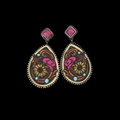 Pink Cowgirl Blossom Tooled Earrings