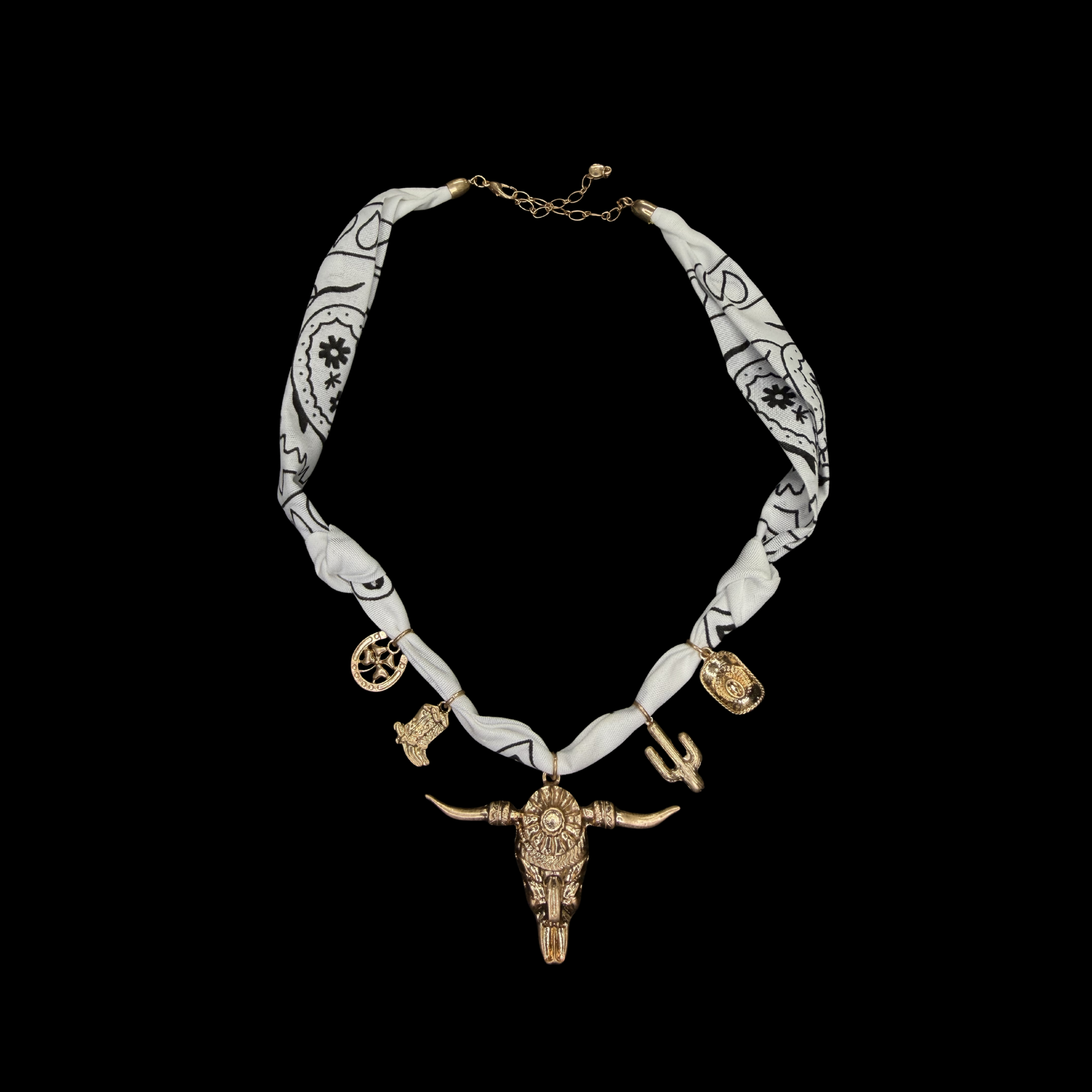 Western Bandana Charm Necklace