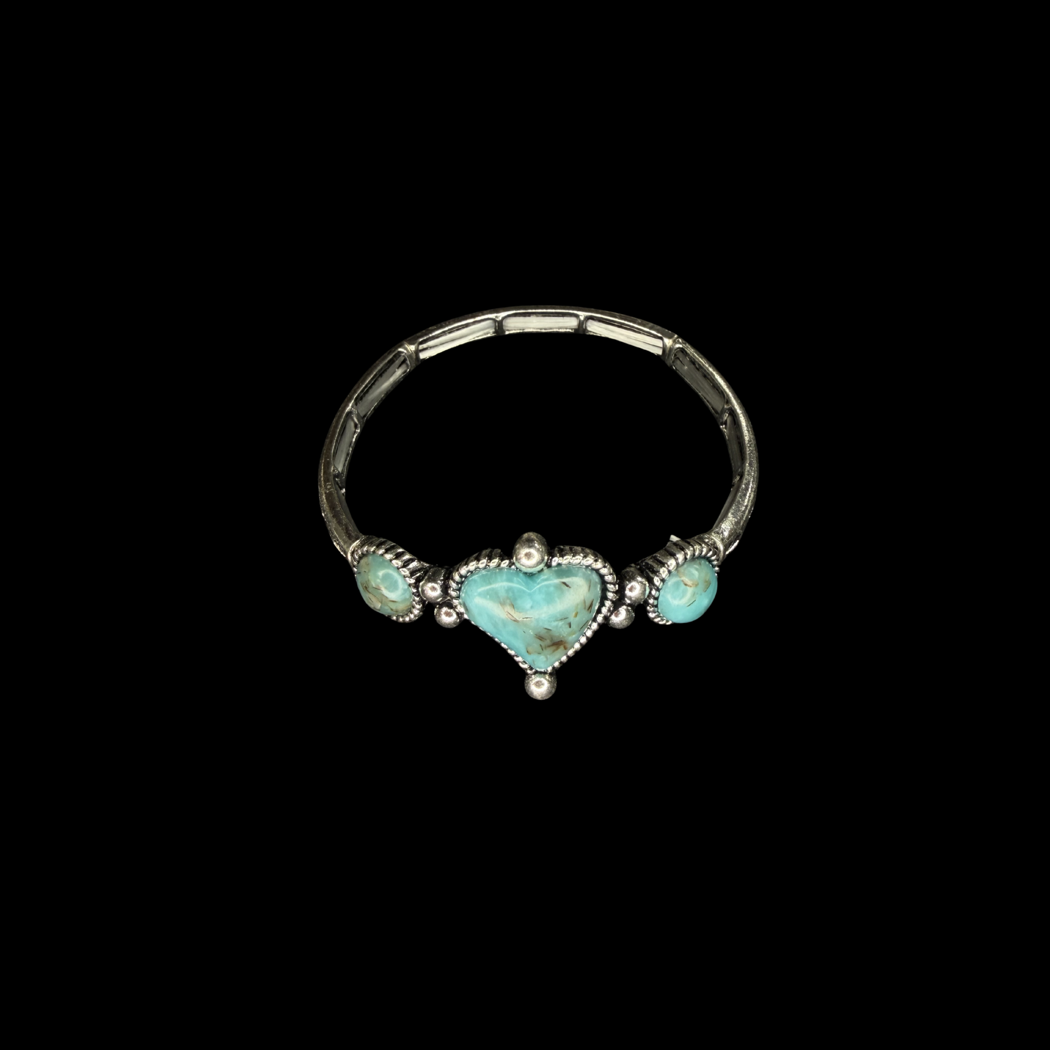 Turquoise Heart Stretch Bracelet
