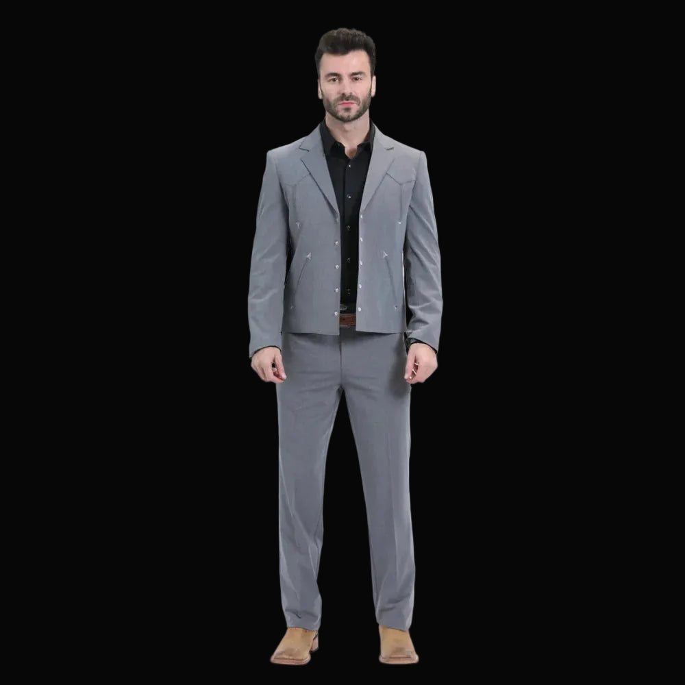 Mens Western Suit Grey