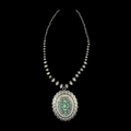 Western Opal Concho Pendant Navajo Pearl Necklace
