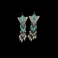 Turquoise Triangle Fringe Earring