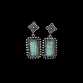 Turquoise Rectangle Concho Earrings