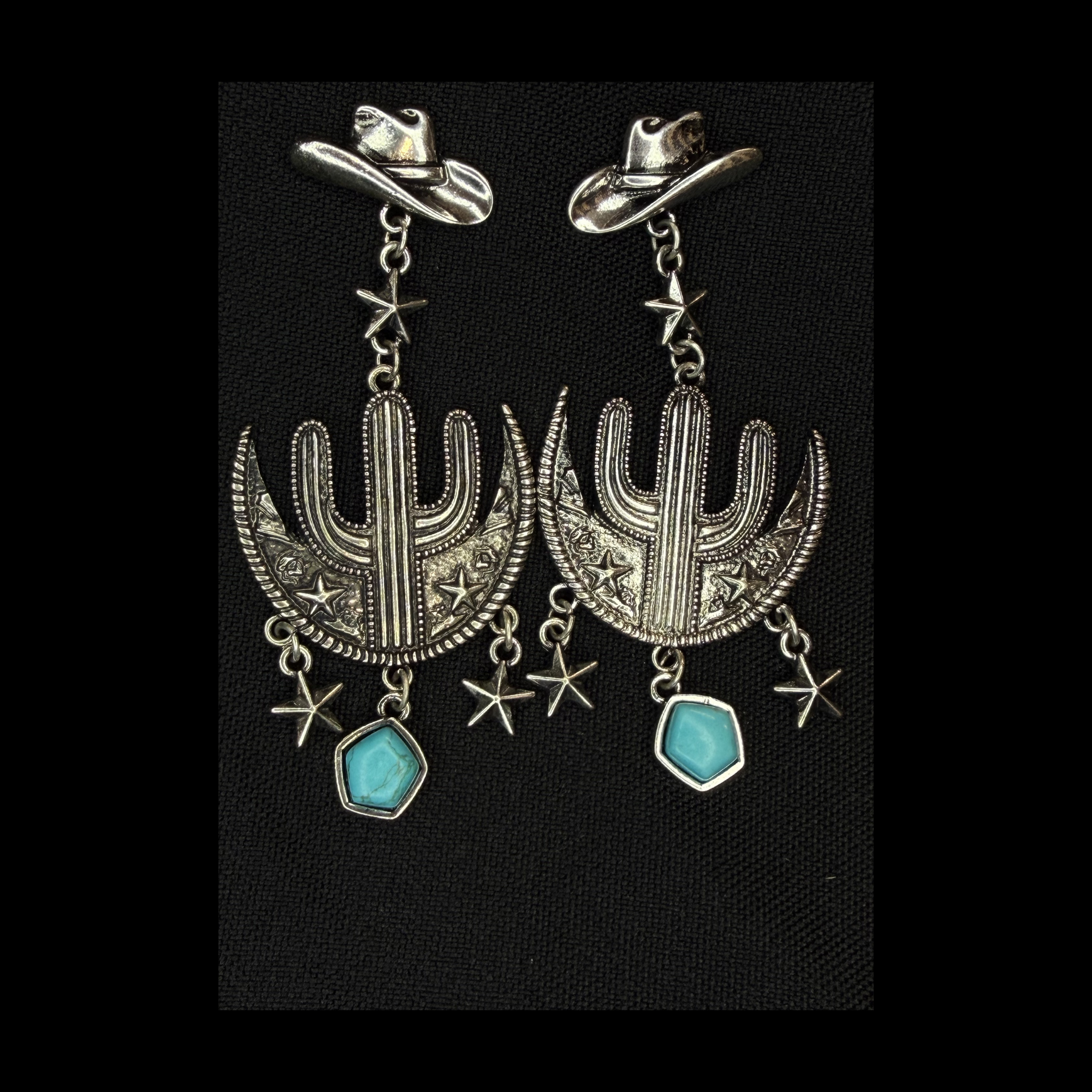 Cowgirl Cactus Charm Earrings