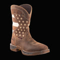 AC288 - ACERO WATERPROOF OIL BROWN COMP TOE W/ USA FLAG & YELLOW SOL