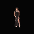 Black Corset Ruched Spaghetti Strap Front Slit Dress