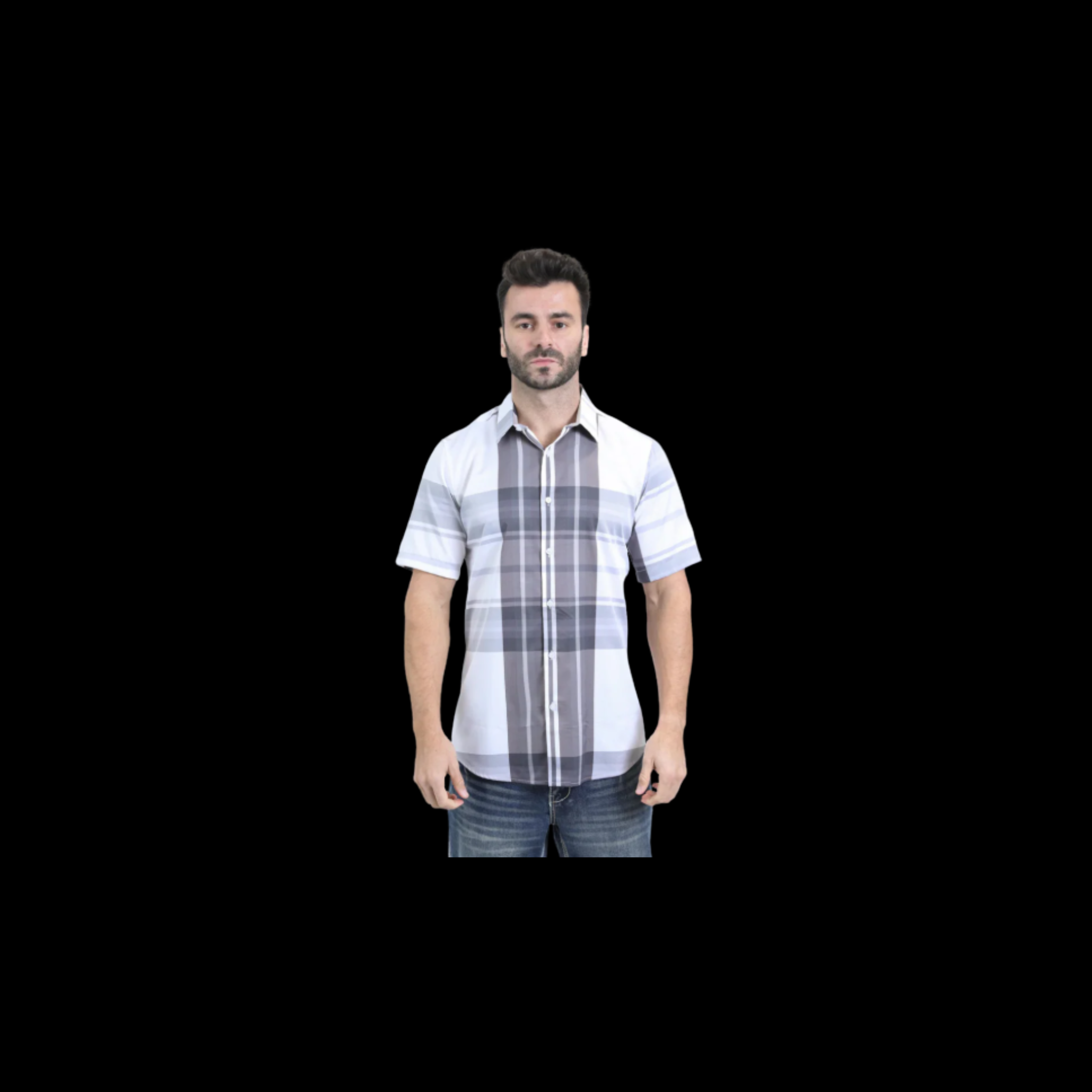 Mens Checkered Short Sleeve Shirt