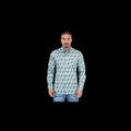 Mens Satin Cotton/Spandex Modern Fit Long Sleeve Shirt