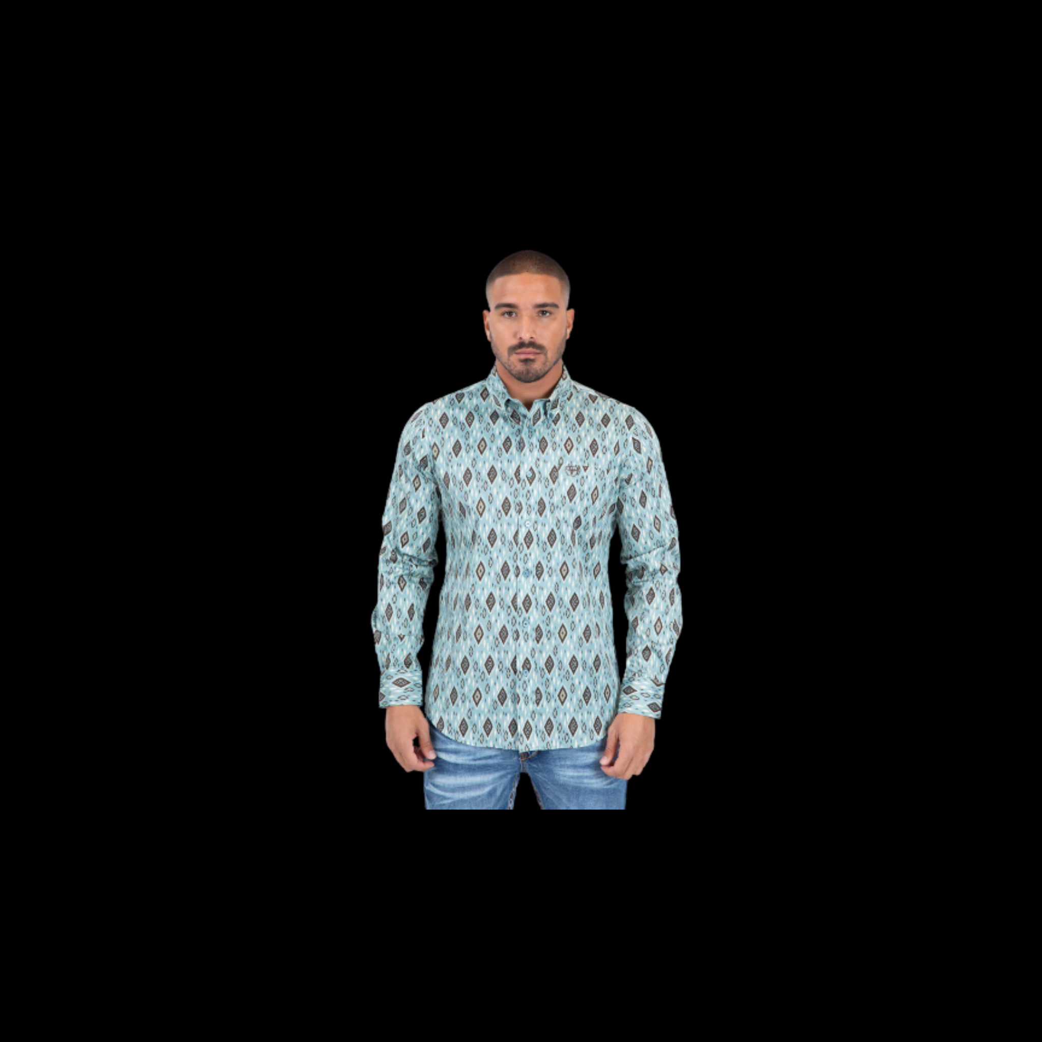 Mens Satin Cotton/Spandex Modern Fit Long Sleeve Shirt