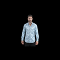 Mens Modern Fit Stretch Foil Fashion Shirt