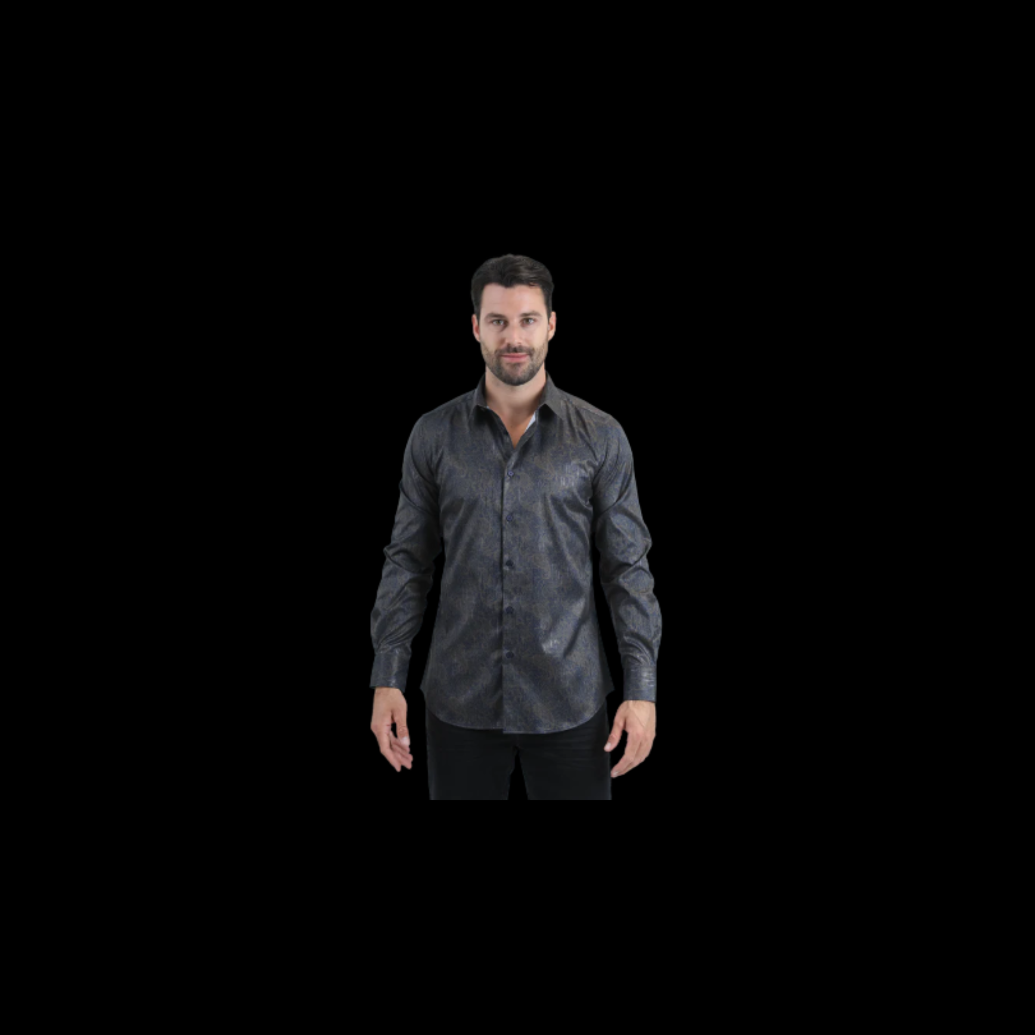 Mens Modern Fit Stretch Foil Fashion shirt