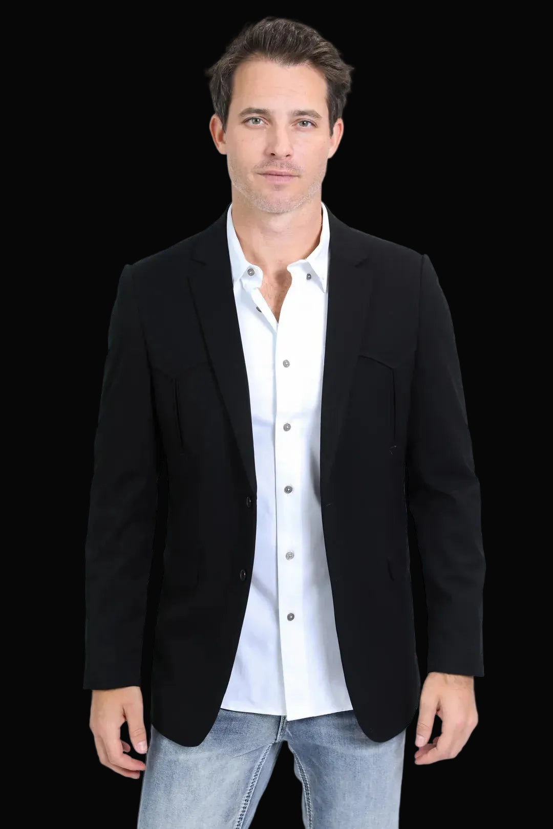 Mens Western Blazer Black