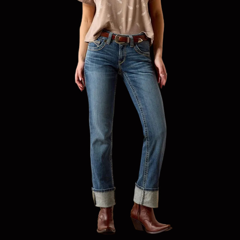 Mid Rise Estelle Straight Leg Jeans