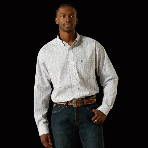 ARIAT WF DECLAN WHITE CLASSIC PRINT - MENS SHIRT
