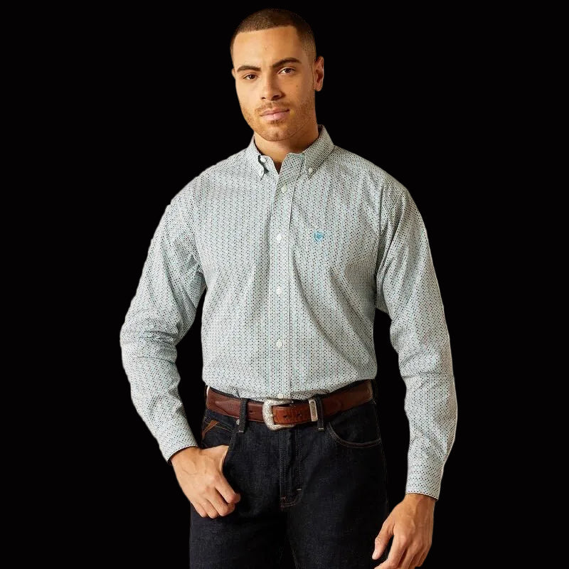 ARIAT WRINKLE FREE GAGE CLASSIC FIT LS WHITE