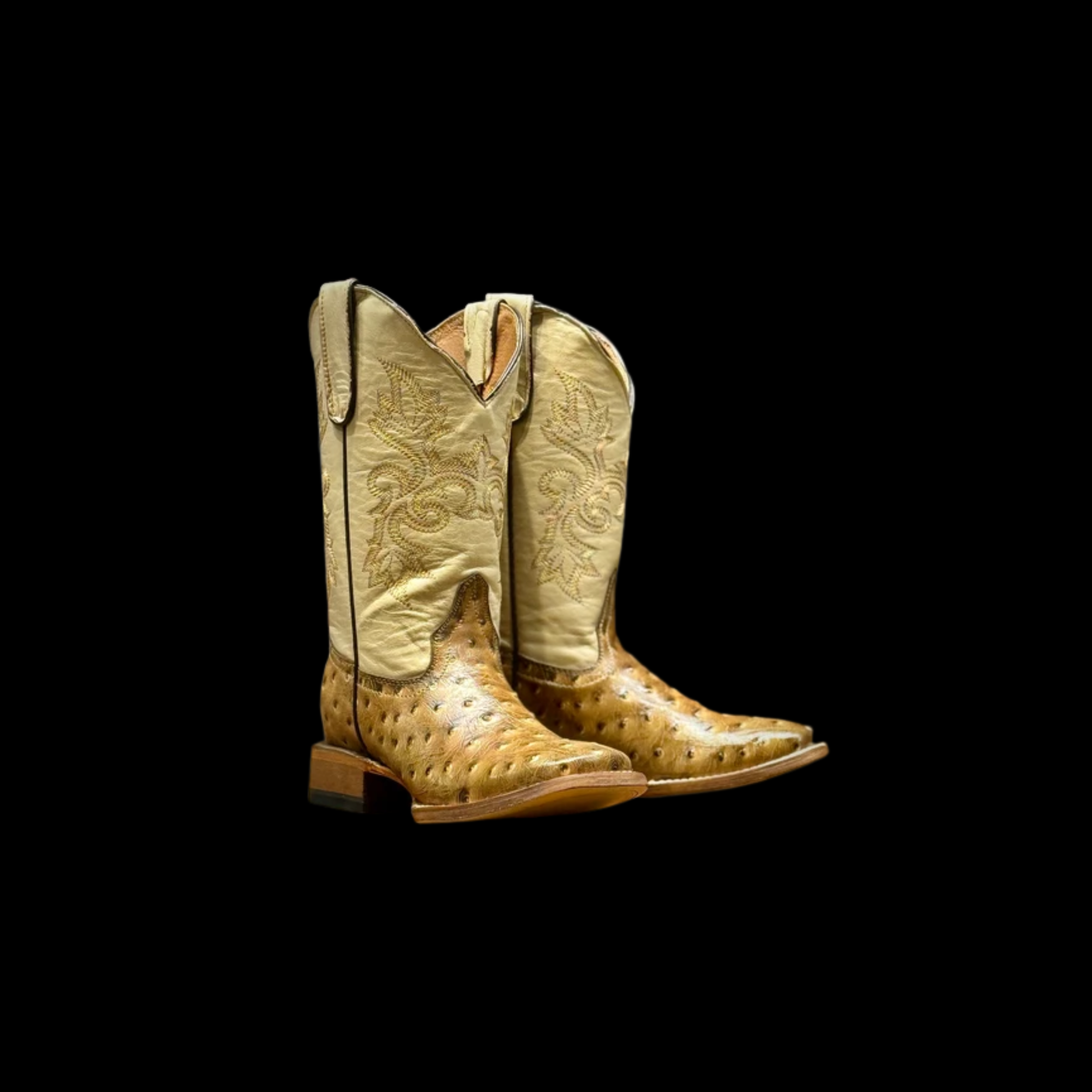 TMK200785 - KIDS OSTRICH PRINT ANTIQUE SADDLE W/ SAND TOP 300 L/SOLE