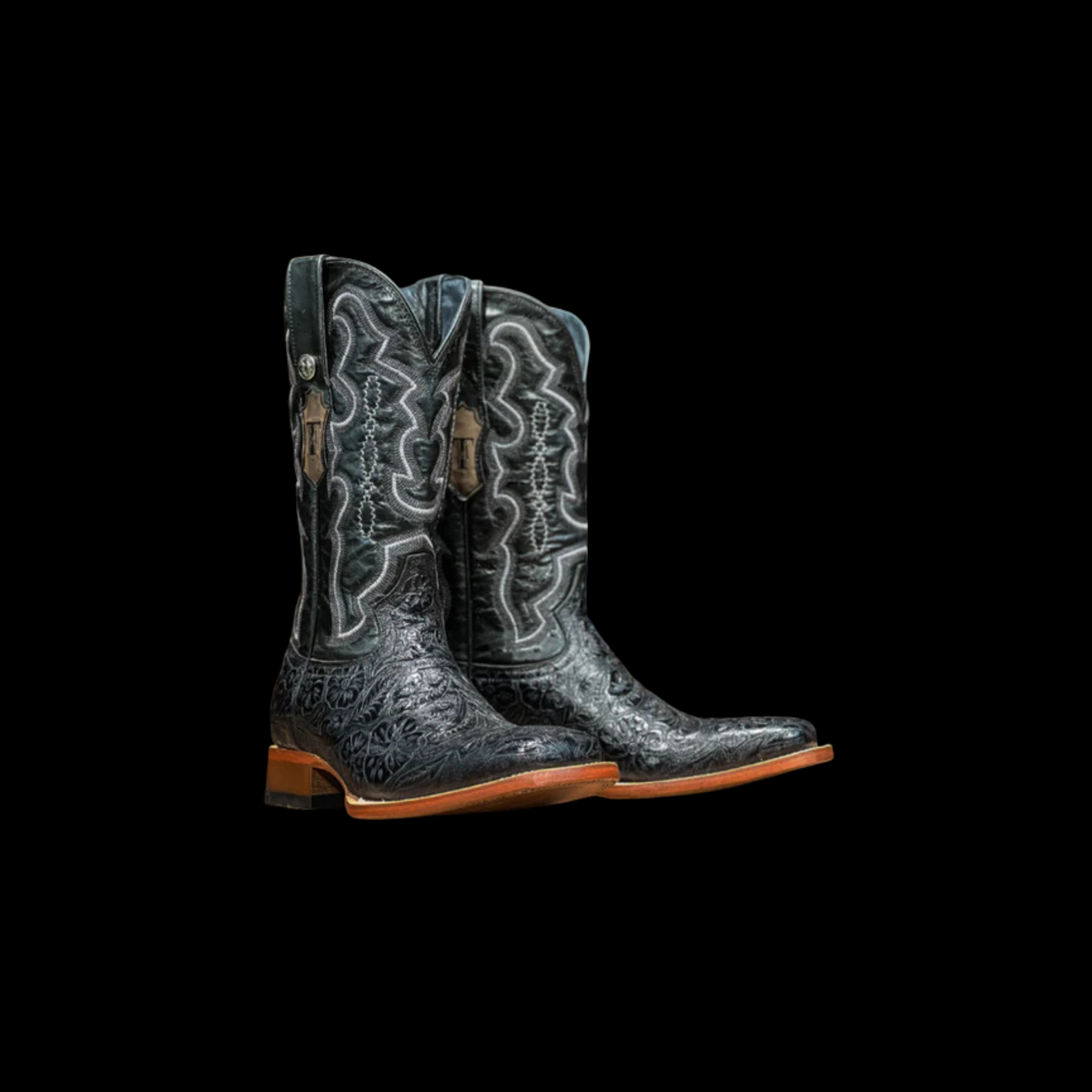 PRINT HAND TOOLED BLACK 302 L/SOLE