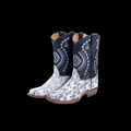 GIRLS BLACK & WHITE HAIR ON COWHIDE T/ AZTEC BLK 989 L/SOLE