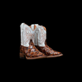 KIDS MONSTER FISH PRINT COGNAC W/ WHITE TOP 300 L/SOLE