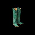 WOMENS CRACKLE GREEN KNEE HIGH 969T L/SOLE