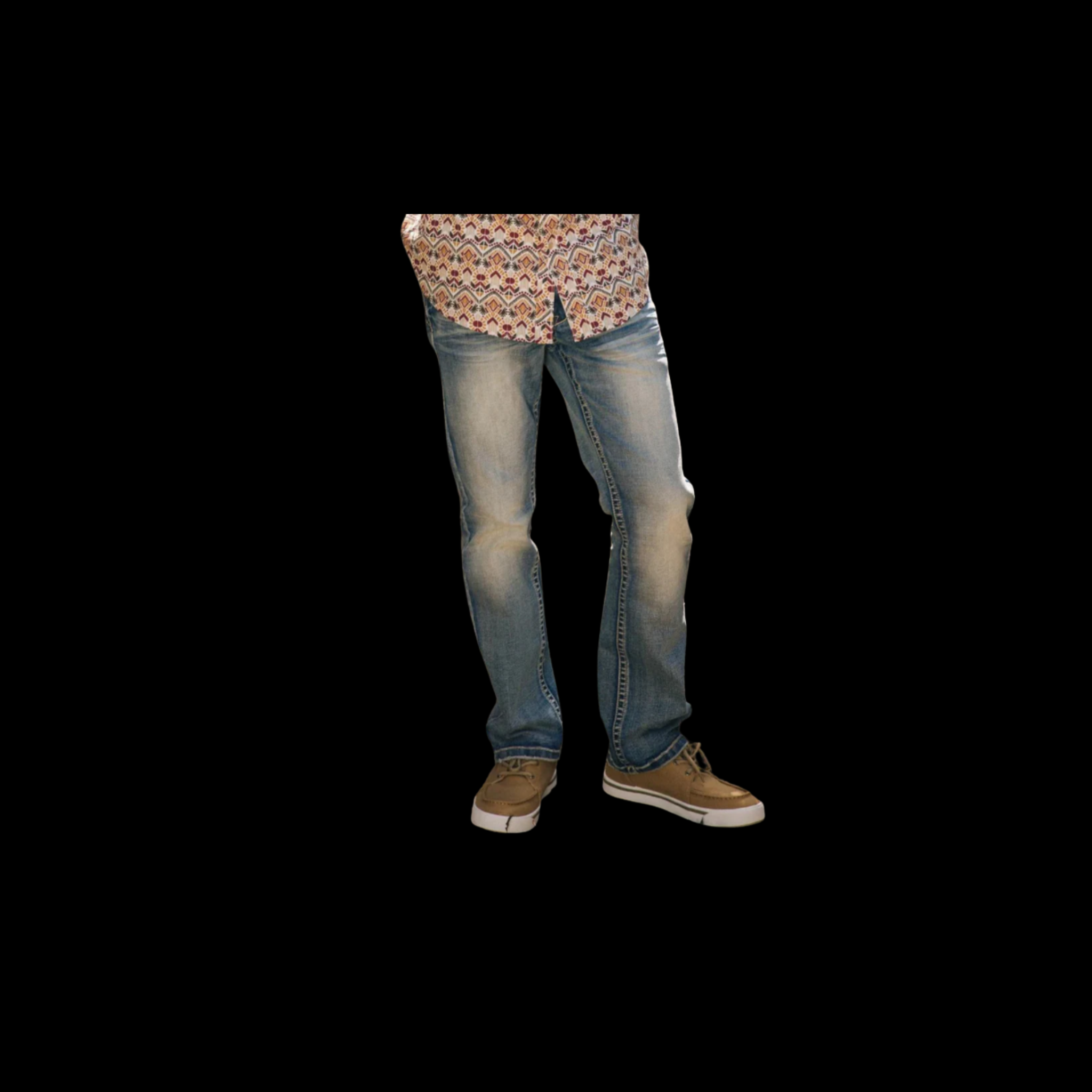 Men Mid Blue Boot Cut Jeans