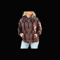 Wine Vintage Aztec Printed Drawstring Hoodie