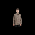 Kids Western Modern fit Cotton/Spandex Long Sleeve Shirt With Snaps