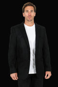 Platini Men's Double Button Faux-suede Blazer - Black