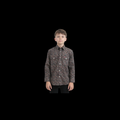 Kids Western Modern Fit Cotton/Spandex Long Sleeve Shirt With Snaps